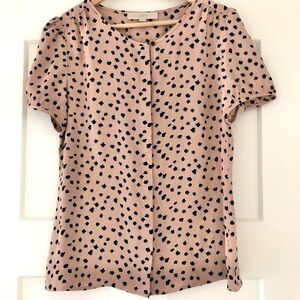 Loft Leopard Print Button Down Blouse